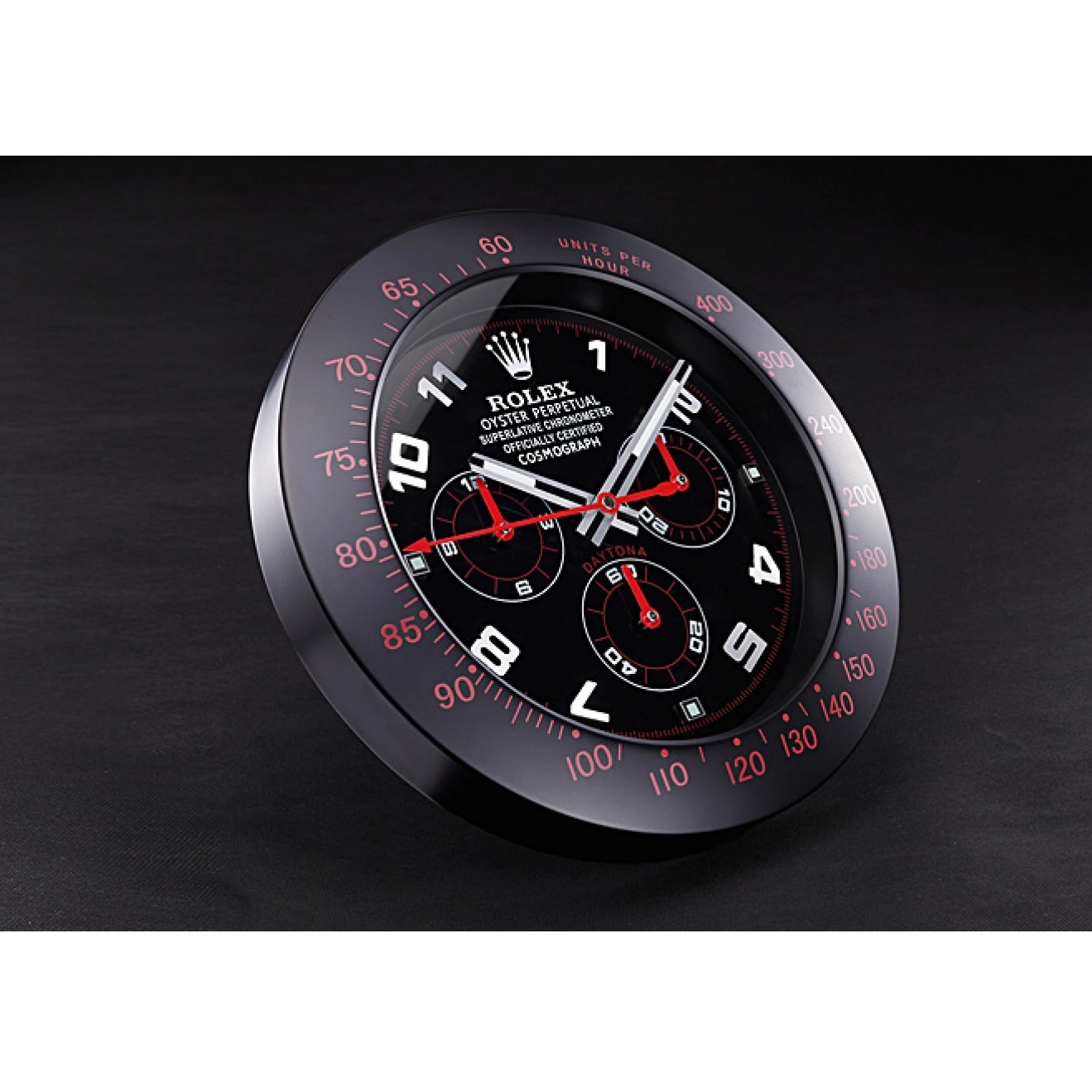 Aaa fake watches Cosmograph 621908 Clock Wall Black-Red Daytona Rolex 0727